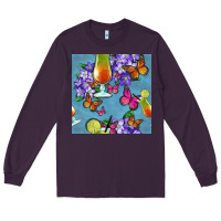 Plum butterfly cocktail Long Sleeve Tee - BundleAndBundleShop
