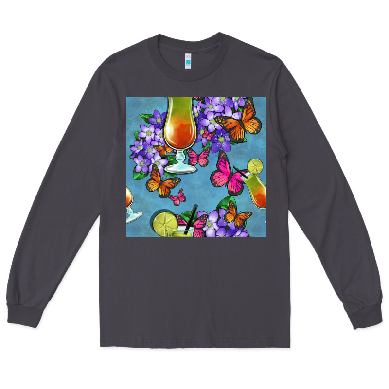 Butterfly Cocktail Long Sleeve Tee by BundleAndBundleShop | Teevron