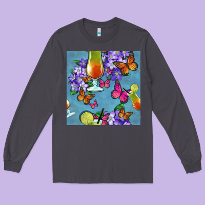 Butterfly Cocktail Long Sleeve Tee Designed By Bundleandbundleshop