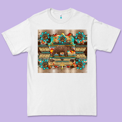 Bear Native Animal  Pelt  Tumbler Premium Tee Designed By Barkaloodesign