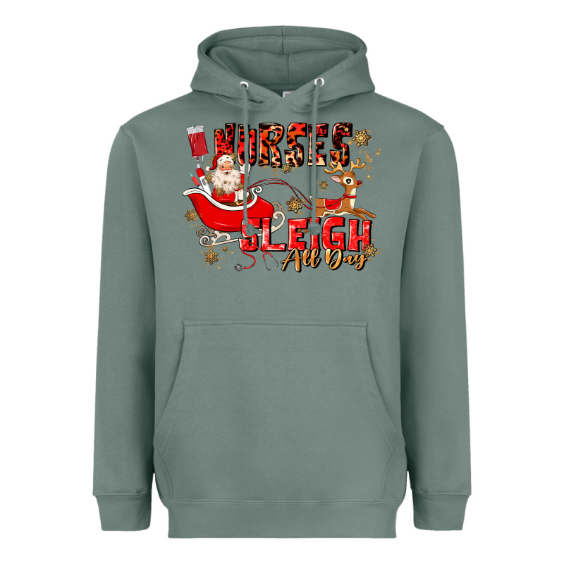Nurses Sleigh All Day Heavyweight Hoodie by MaliasSmallBusiness | Teevron