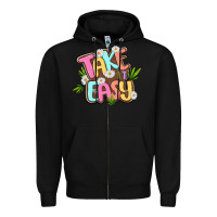 Black take it easy Zipper Hoodie - MaliasSmallBusiness