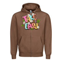 Chestnut take it easy Zipper Hoodie - MaliasSmallBusiness