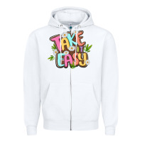 White take it easy Zipper Hoodie - MaliasSmallBusiness