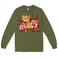 Army Green give you self love Long Sleeve Tee - AdoDesignShop