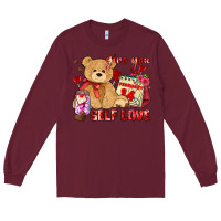 Burgundy give you self love Long Sleeve Tee - AdoDesignShop