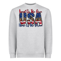 Heather Grey land of the free usa Heavyweight Sweatshirt - RacoonDesign