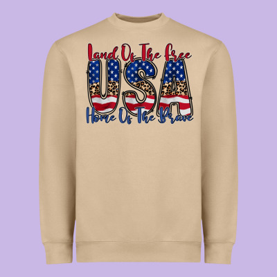 Land Of The Free Usa Heavyweight Sweatshirt Designed By Racoondesign