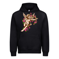 Black Cupid with rose Valentine's Day Urban Hoodie - HowdyJamesFarm