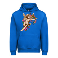 Cobalt Cupid with rose Valentine's Day Urban Hoodie - HowdyJamesFarm