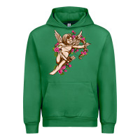 Emerald Cupid with rose Valentine's Day Urban Hoodie - HowdyJamesFarm