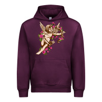 Mauve Wine Cupid with rose Valentine's Day Urban Hoodie - HowdyJamesFarm