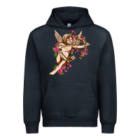 Navy Cupid with rose Valentine's Day Urban Hoodie - HowdyJamesFarm