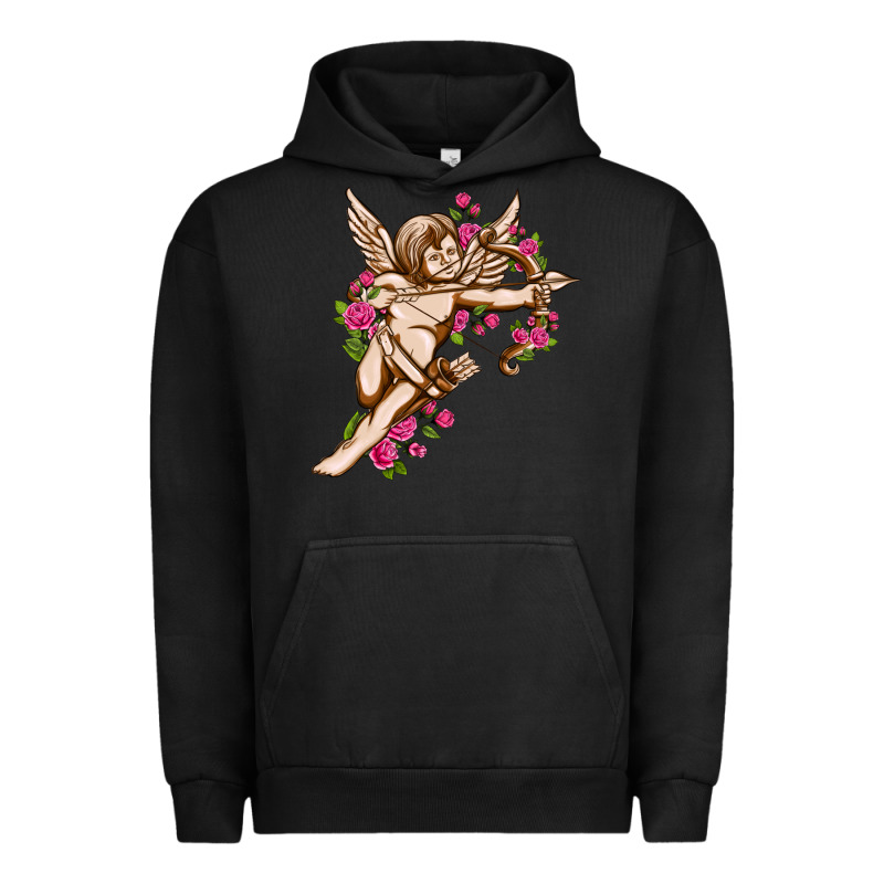 Cupid With Rose Valentine's Day Urban Hoodie by HowdyJamesFarm | Teevron