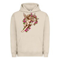 Pigment French Oak Cupid with rose Valentine's Day Urban Hoodie - HowdyJamesFarm