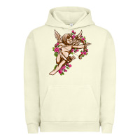 Pigment Pistachio Cupid with rose Valentine's Day Urban Hoodie - HowdyJamesFarm