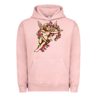 Pigment Salmon Cupid with rose Valentine's Day Urban Hoodie - HowdyJamesFarm
