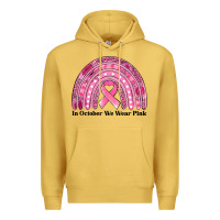 Antique Gold in october we wear pink breast cancer awareness rainbow Premium Hoodie - Jasminsmagicworld