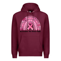 Burgundy in october we wear pink breast cancer awareness rainbow Premium Hoodie - Jasminsmagicworld