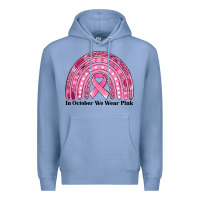 Colony Blue in october we wear pink breast cancer awareness rainbow Premium Hoodie - Jasminsmagicworld