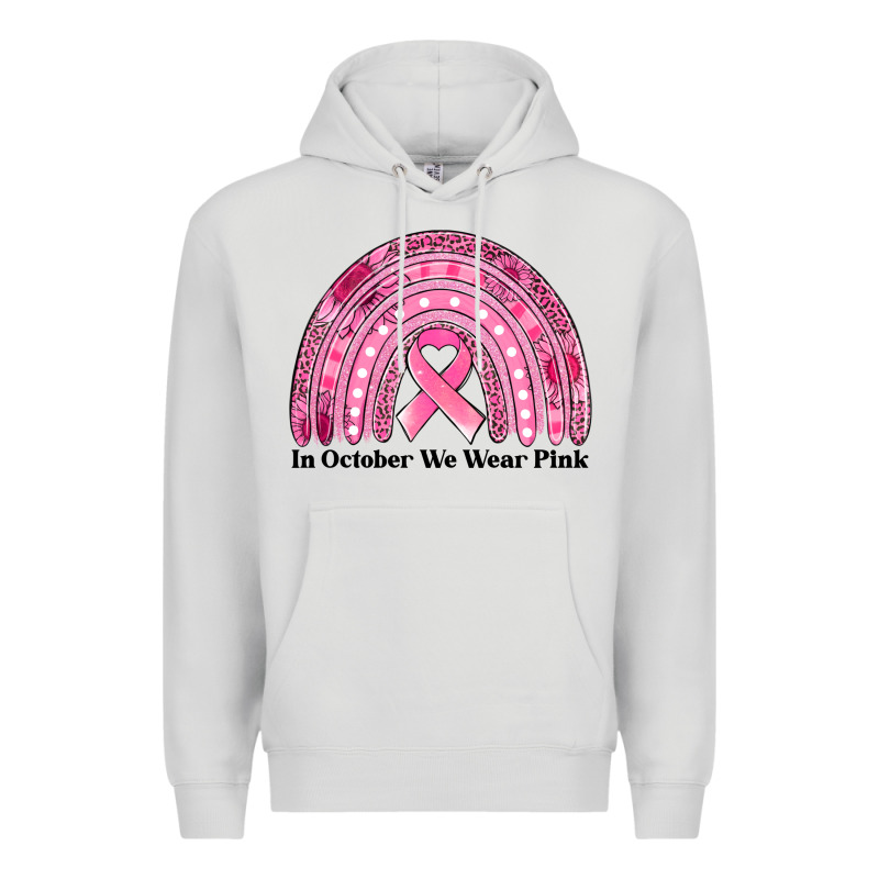 In October We Wear Pink Breast Cancer Awareness Rainbow Premium Hoodie by Jasminsmagicworld | Teevron