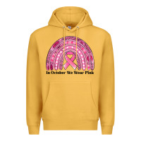 Mustard in october we wear pink breast cancer awareness rainbow Premium Hoodie - Jasminsmagicworld