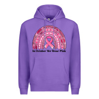 Purple in october we wear pink breast cancer awareness rainbow Premium Hoodie - Jasminsmagicworld