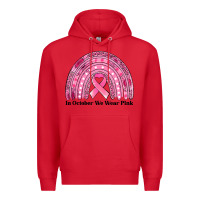 Red in october we wear pink breast cancer awareness rainbow Premium Hoodie - Jasminsmagicworld
