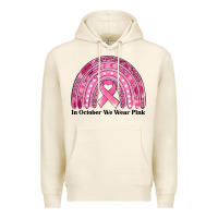 Tofu in october we wear pink breast cancer awareness rainbow Premium Hoodie - Jasminsmagicworld