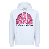 White in october we wear pink breast cancer awareness rainbow Premium Hoodie - Jasminsmagicworld