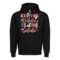 Black staying delulu is the solulu Zipper Hoodie - MaliasSmallBusiness