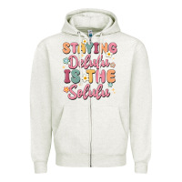 Oatmeal Heather staying delulu is the solulu Zipper Hoodie - MaliasSmallBusiness