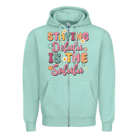 Seafoam staying delulu is the solulu Zipper Hoodie - MaliasSmallBusiness