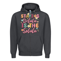 Smoke staying delulu is the solulu Zipper Hoodie - MaliasSmallBusiness