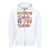White staying delulu is the solulu Zipper Hoodie - MaliasSmallBusiness