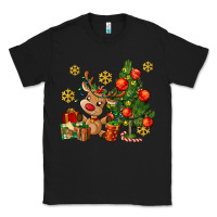 Black reindeer and christmas tree Classic Tee - AdoDesignShop