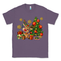Lavender reindeer and christmas tree Classic Tee - AdoDesignShop