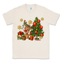 Natural reindeer and christmas tree Classic Tee - AdoDesignShop