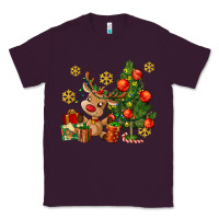Plum reindeer and christmas tree Classic Tee - AdoDesignShop
