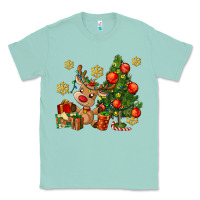 Seafoam reindeer and christmas tree Classic Tee - AdoDesignShop