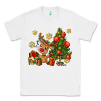 White reindeer and christmas tree Classic Tee - AdoDesignShop