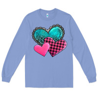 Colony Blue valentine's day hearts Long Sleeve Tee - AdoDesignShop