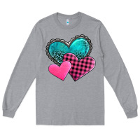 Heather Grey valentine's day hearts Long Sleeve Tee - AdoDesignShop