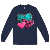 Navy valentine's day hearts Long Sleeve Tee - AdoDesignShop