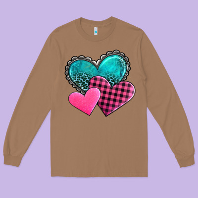 Valentine's Day Hearts Long Sleeve Tee Designed By Adodesignshop