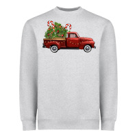 Heather Grey christmas trees truck Heavyweight Sweatshirt - FaDigitalArtStudio