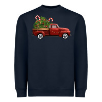 Navy christmas trees truck Heavyweight Sweatshirt - FaDigitalArtStudio
