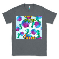 Charcoal Heather seahorse and sea shell seamless pattern Classic Tee - BundleAndBundleShop