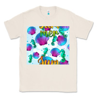 Natural seahorse and sea shell seamless pattern Classic Tee - BundleAndBundleShop