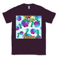 Plum seahorse and sea shell seamless pattern Classic Tee - BundleAndBundleShop